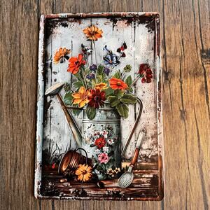 Wall Hanging Sign Metal Sign Flowers Butterflies Daisy Gift NEW FAST SHIP